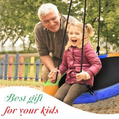 40 Inch Saucer Tree Swing Flying 900lb Weight Capacity 2 Added Hanging Straps…
