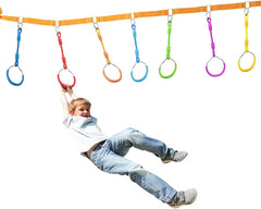 Hanging Ninja Gymnastic Ring Swing Monkey Bar Climbing Bar Jungle Fist for Outdo