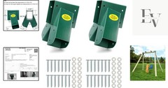 Outdoor Swing Set A-Frame Brackets – Complete Set with Hardware in Vibrant Green