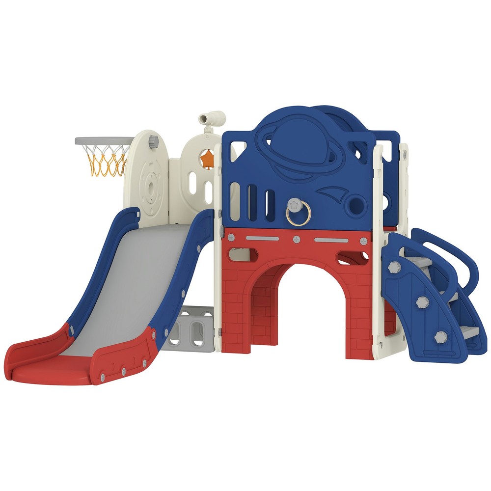 Qaba 8 in 1 Toddler Slide Set for Kids Ages 1-6 Indoor Outdoor Playground
