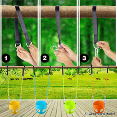 Toddler Swing, Full Bucket Baby Swing Seat & Iron Chains (Green) | Baby Swing Ou