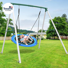 50″ Large Saucer Swing with Frame for Kids Outdoor, 6.5 Ft Tall 500 Lbs Swing Se