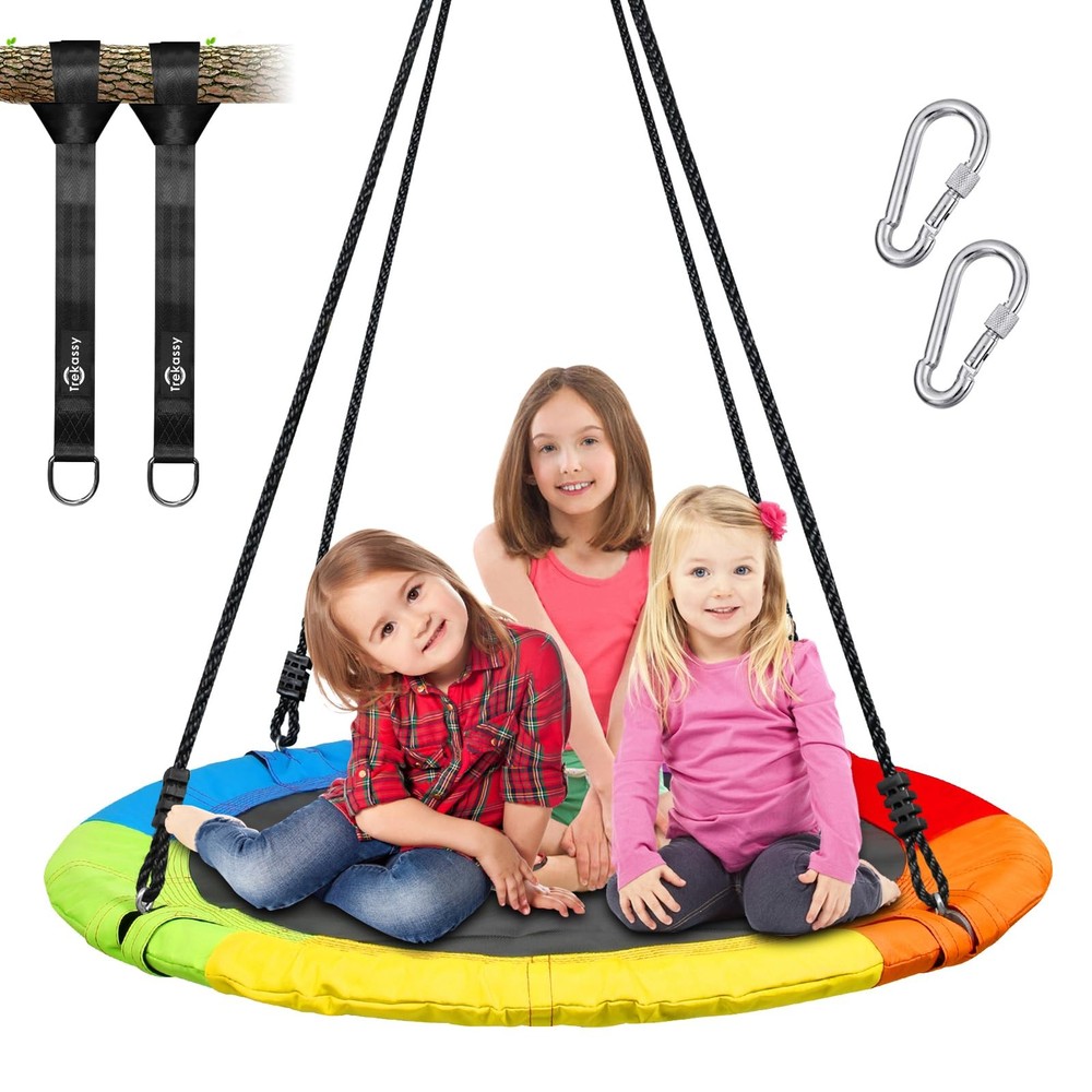 700lb 40 Inch Saucer Tree Swing for Kids Adults Outdoor 900D Oxford Waterproo…