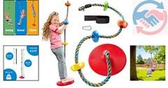 Medium Multicolored Rope Swing with Climbing Platforms and Disc Seat