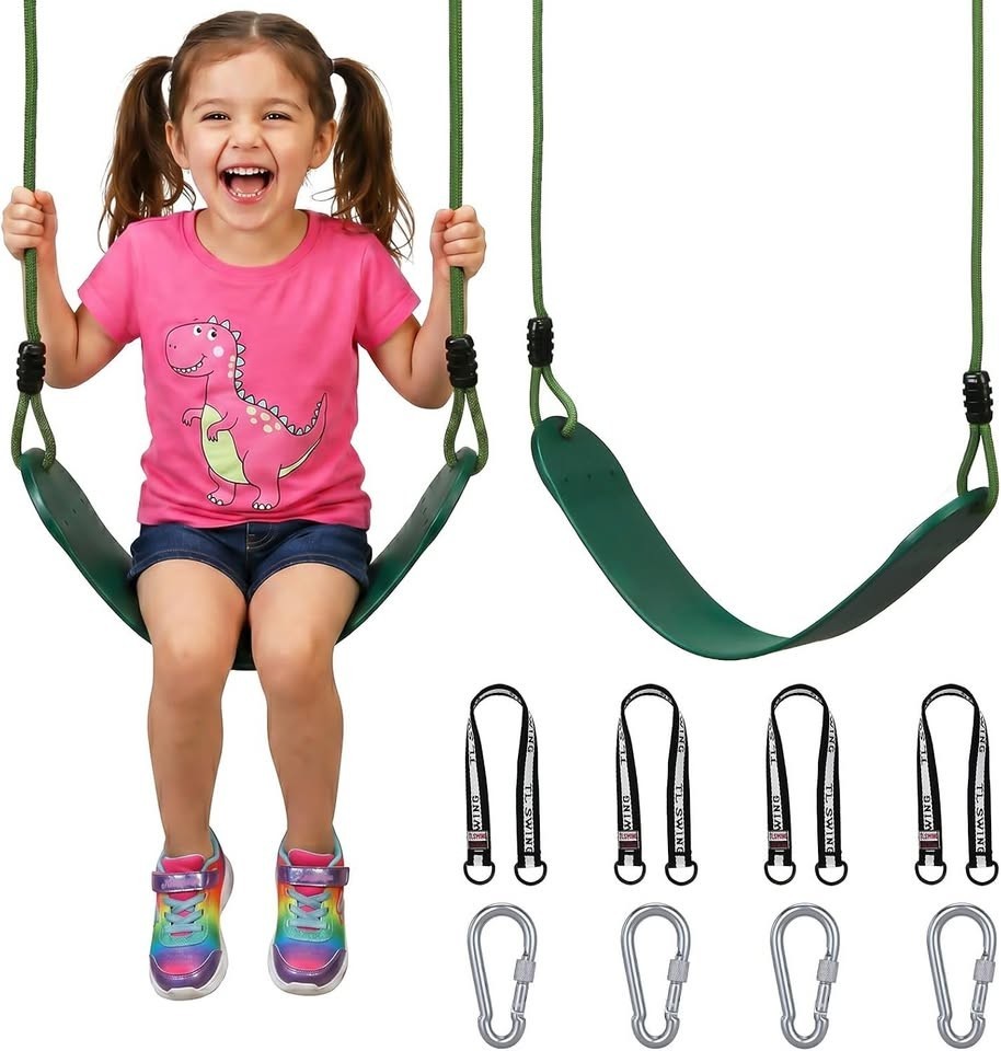 2 Pack Heavy Duty Kids Swing with 79″ Adjustable Rope, 330 lbs Capacity Swing