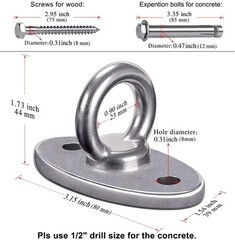 Heavy Duty Stainless Steel Swing Hanger for Home Gym – 2800 lbs Capacity, 2 Pcs
