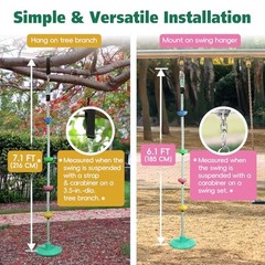 Tree Swings for Kids Outdoor Rope Swing for Tree Candy Green Disc Swing Seat