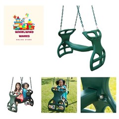 Heavy Duty Two Person Dual Glider Swing, with Coated Chains to Prevent Pinchi…