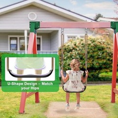 Heavy Duty Swing Seat with Adjustable Rope 1 Pcs Black U-shape Swing Seat