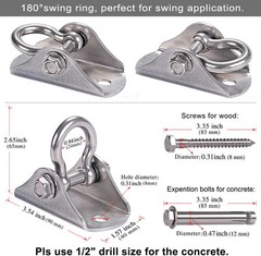 BeneLabel Stainless Steel Heavy Duty Swing Hanger Ceiling Mount 1600 LB Capacity