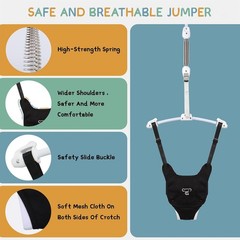 2 in 1 Baby Jumper with Toddler Swing, Baby Jumpers and Bouncers,Indoor Outdo…