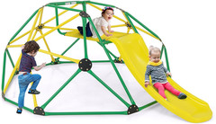 Climbing Dome with Slide, Kids Outdoor Jungle Gym Geometric Dome Climber, Steel