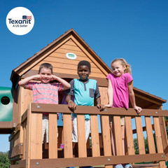 Woodridge Elite Cedar Wood Swing Set with Wave Slide, Clubhouse, Crawl Tunnel, C