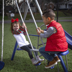 5-User Swing Set with Slide – Durable Backyard Playground