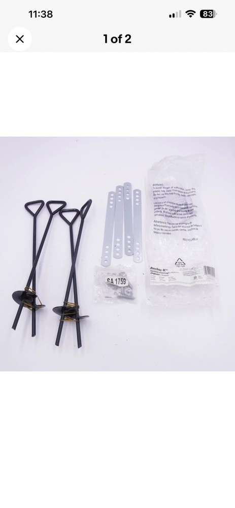 4 Pack Swing-N-Slide Anchor It Universal Metal Ground Anchors In Black NE 4521