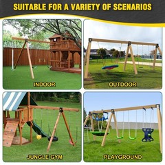 BETOOLL 90° A-Frame Middle Swing Set 3.5″ x 5.5″ x 3.5″, Black-middle