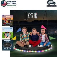 Versatile 900lbs Flying Saucer Swing with LED Light – Indoor & Outdoor Adventure