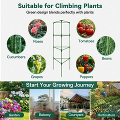 Halatool 6 Pack Tomato Cages for Graden 60 Inch, Adjustable Metal Tall Heavy Dut
