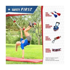40′ Extreme Ninjaline Kit w/ 15ft Extension Line – Includes 15 Attachments Ob…