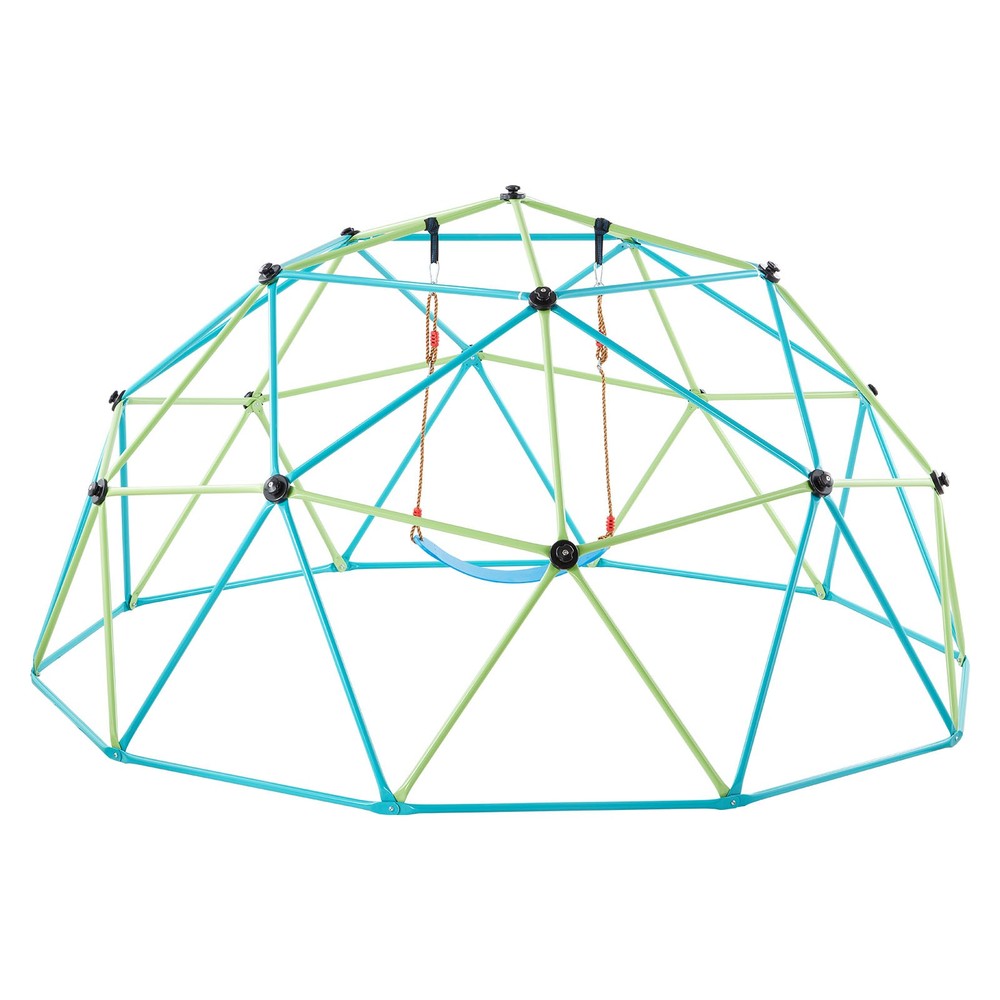 Uimoso 10FT Geometric Dome Climber with Swing and Hammock for Outdoor Play