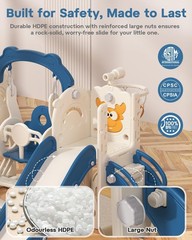 Toddler Slide and Swing Set, 7-in-1 Indoor Outdoor Toddler Playset with Climb…