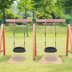Heavy Duty Swing Seat with Adjustable Rope and Carabiners, Cushion Style Design