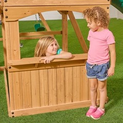 SWING SET PLAYSET OUTDOOR PLAYGROUND WOODEN BACKYARD EQUIPMENT CHILDREN PLAY NEW