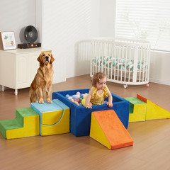 Soft Foam Climbing Blocks with Ball Pit, 6PCS Color Indoor Climbing Toys for Tod