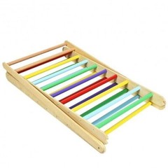 Foldable Wooden Climbing Triangle Indoor Home Climber Ladder – Color: Multicolor
