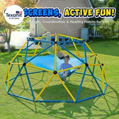 10FT Climbing Dome with Hammock, Outdoor Jungle Gym for Kids, Geometric Dome Cli