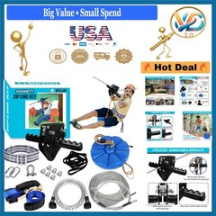 Heavy Duty Zip Line Kit for Kids Adults 120ft-200ft Up to 380Lbs Outdoor Safe…