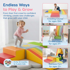 Foam Climbing Blocks 6-Piece Set – Indoor Climbing Toys for Toddlers Ages 1 to 4