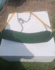 (04-0002) Deluxe Swing Belt-Green with Yellow Coated Chains-225 Weight Limit
