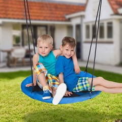 40″ Waterproof Saucer Tree Swing Set Outdoor Round Swing for Children Blue