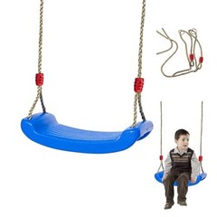 Tree Swing Seat Kids Blue 220lb Capacity Adjustable Rope Outdoor Playground