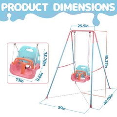 Convertible Infant &Toddler Swing Backyard Indoor Outdoor Baby Kids Pink Blue