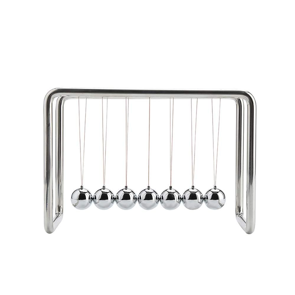 CERROPI Newtons Cradle Pendulum with 7 4.52 x 6.69 x 3.54 inches, Silver