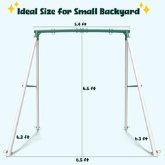 50″ Large Saucer Swing with Stand for Kids and Adults | White, Green and Blue