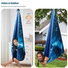 Sensory Swing for Kids & Adults Holds 300lbs Indoor & Outdoor Ice Teal
