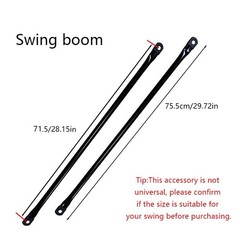 Black Metal Swing Suspension Rods (75.5cm) – 2-Pack Garden Swing Seat Boom