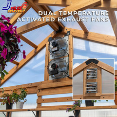 Savannah Chalet Style 14.5′ X 12′ Cedar and Polycarbonate Walk-In Greenhouse Kit