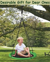 24 Inch Saucer Tree Swing Set for Kids & Adults, Adjustable Swing Sets for Backy