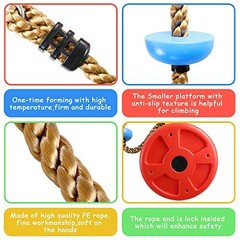 Climbing Rope Tree Swing with Platforms and Disc Swing Seat Set Outdoor