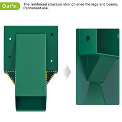 Green Heavy Duty Steel A-Frame Middle Swing Set Brackets with Mounting Hardware,