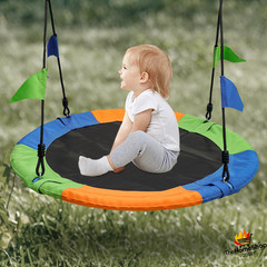 Columpio Redondo Portátil 1m para Árbol 300kg Resistente Niños Adultos Exterior