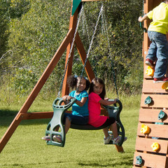Gorilla Playsets 04-0037-G Dual Ride Glider Back-To-Back Tandem Swing, Green, Gr
