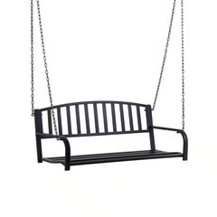 50 In.Seats 2-People Steel Patio Swing with Sturdy Chains, for Backyard, Deck, 5
