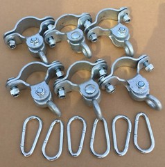 Swingset swing hangers, playground pipe hangers,2 3/8,playset steel hangers,6pc