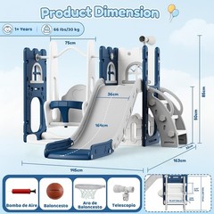 9-in-1 Toddler Slide and Swing Set Kids Indoor Outdoor Playground Playset