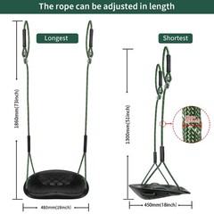 550LBS Heavy-Duty Outdoor Tree Swing for Adults/Kids w/ Adjustable Ropes, Black